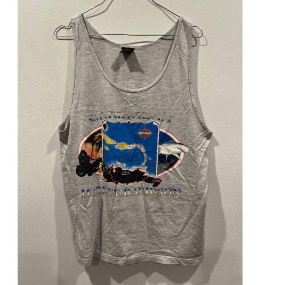 HARLEY DAVIDSON CARRIBEAN ST. MARTEN SUPER BIKES TANK TOP - Picture 2 of 7